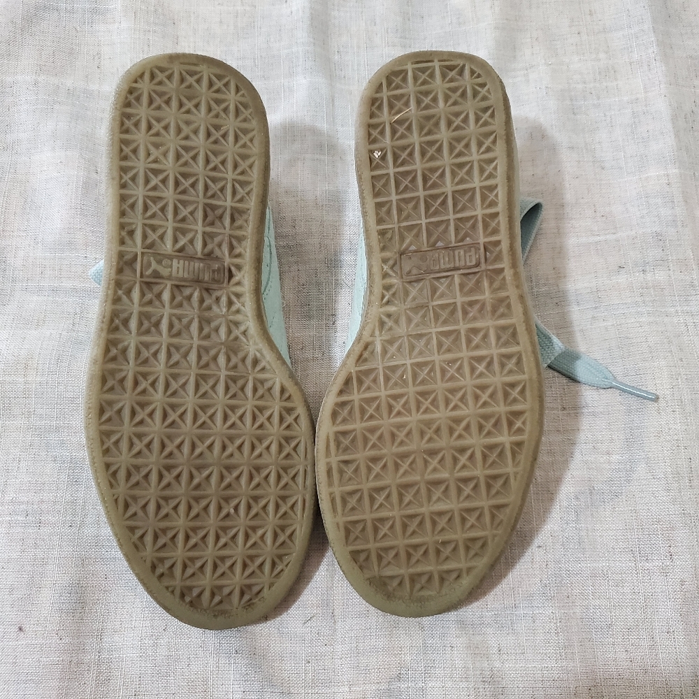 Puma Mint Blue Suede Sneakers US size 4 - Picture 4 of 6